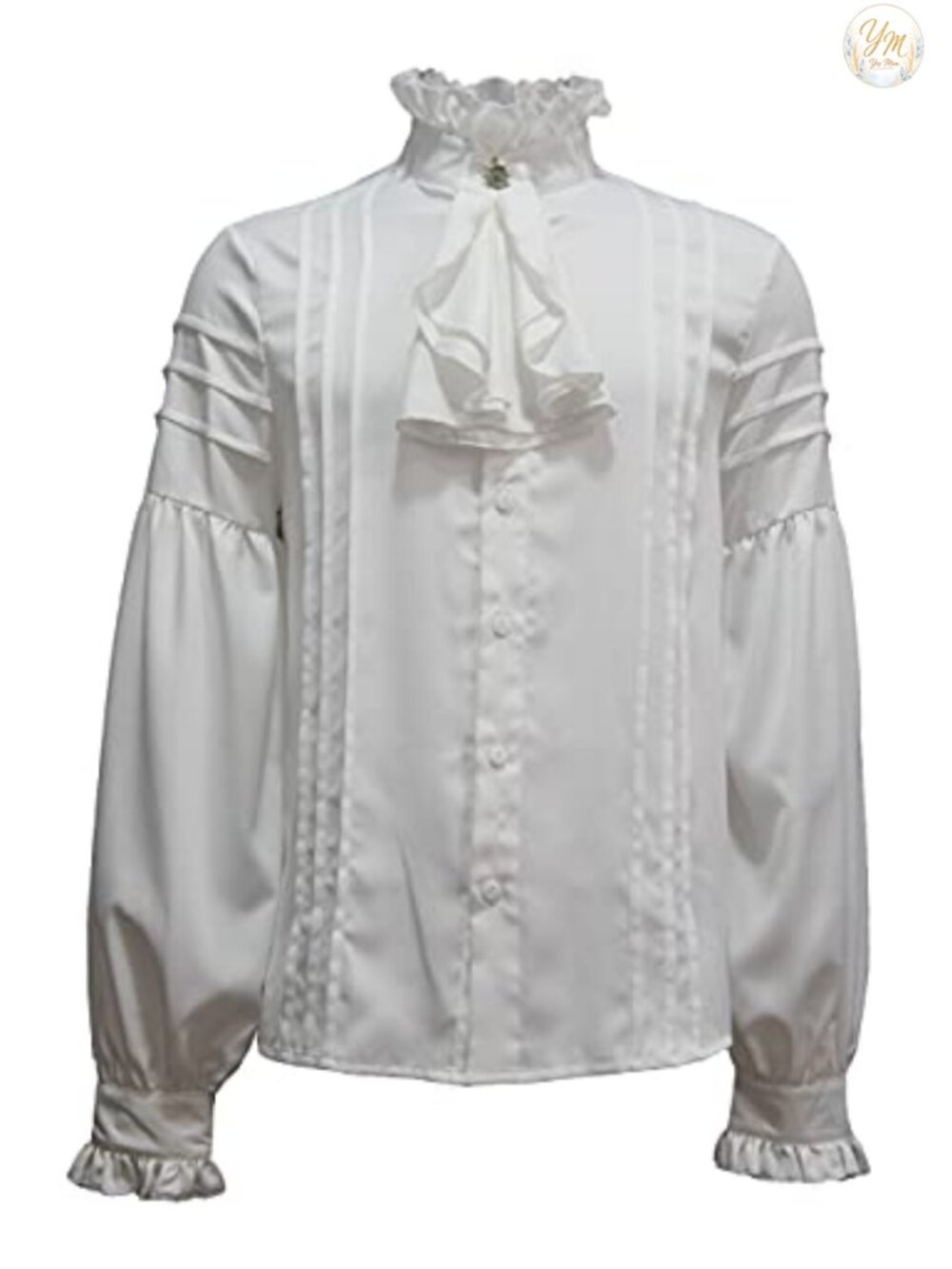 Men's Victorian Steampunk Satin Costume Shirt Button Renaissance Gothic